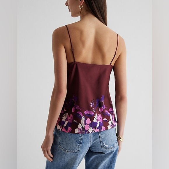 Satin Floral Scoop Neck Downtown Cami - Picture 3 of 9